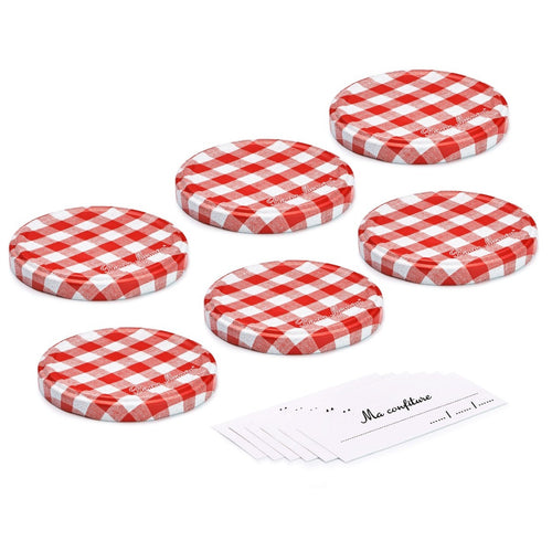 Lot de 6 Couvercles et Etiquettes pour pots de Confiture 370g - Bonne Maman FR - 1