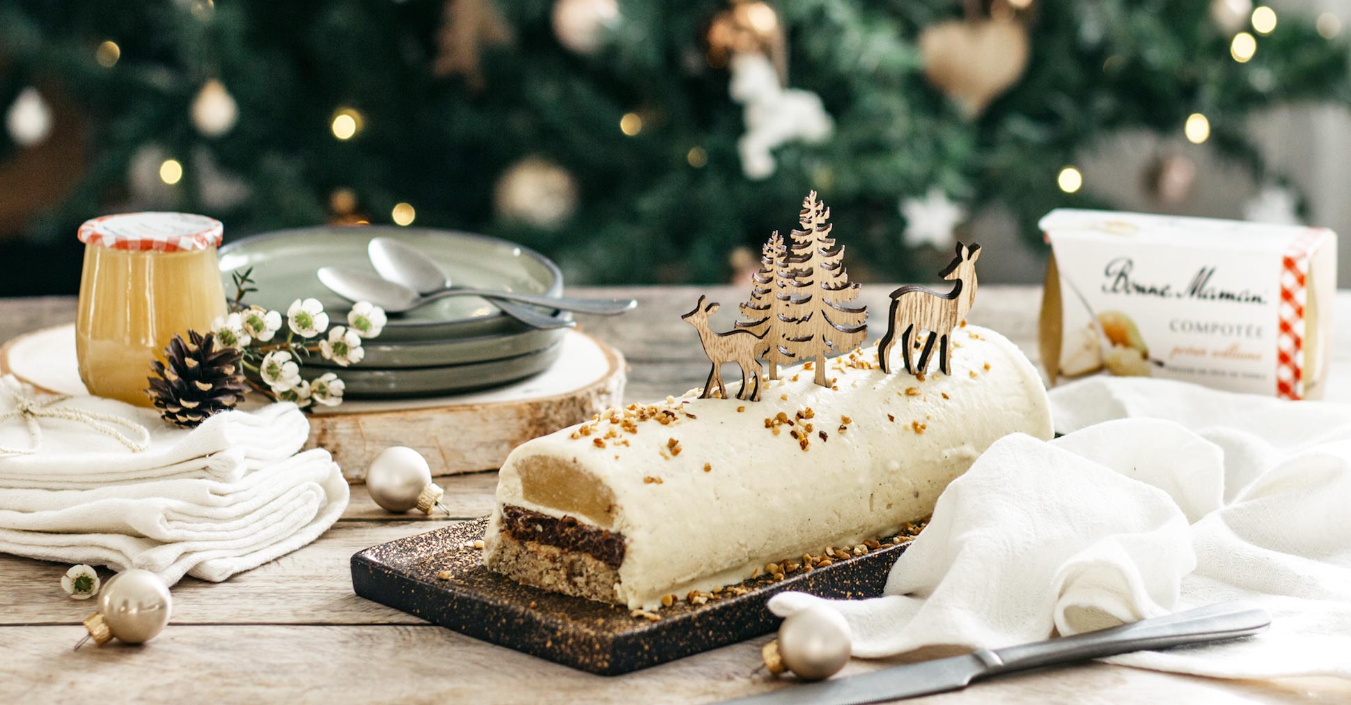 Bûche vanille insert praliné pour Noël - Recette par Le labo de maman