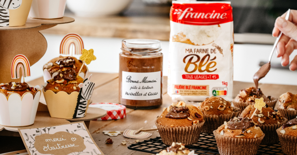 Muffin à la noisette et à la Pâte à tartiner Bonne Maman x Francine