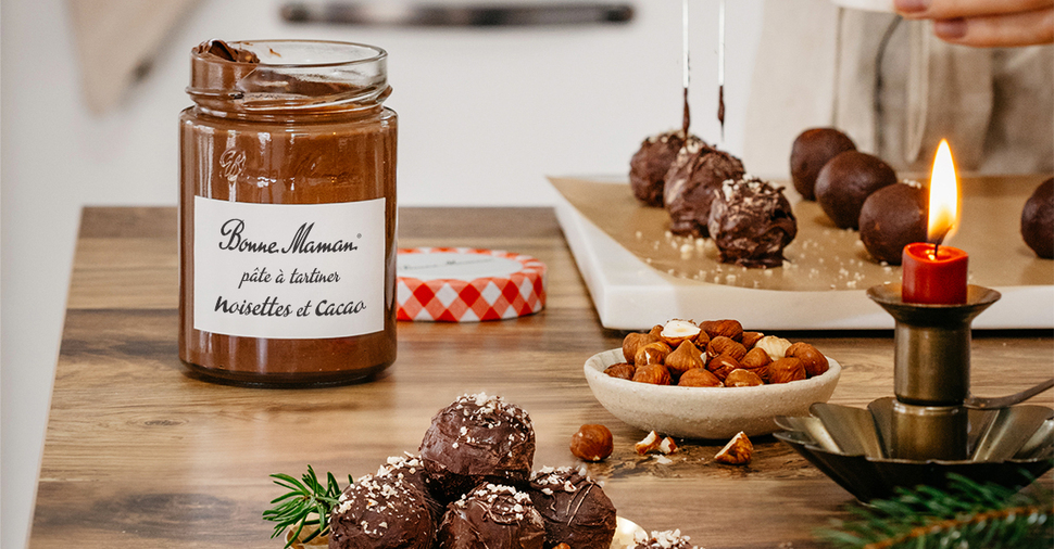 Truffes à la Pâte à tartiner noisettes et cacao Bonne Maman